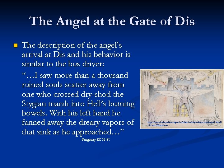 The Angel at the Gate of Dis n The description of the angel’s arrival