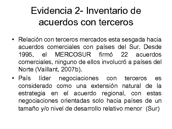 Evidencia 2 - Inventario de acuerdos con terceros • Relación con terceros mercados esta