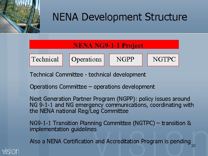 NENA Development Structure NENA NG 9 -1 -1 Project Technical Operations NGPP NGTPC Technical