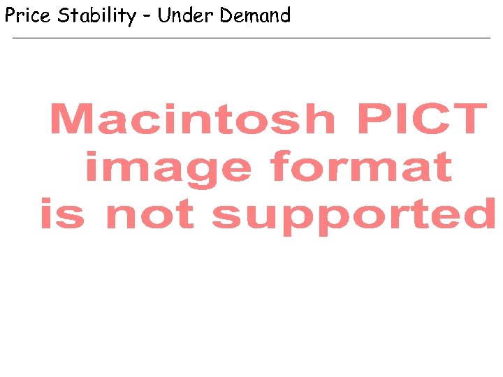 Price Stability – Under Demand 