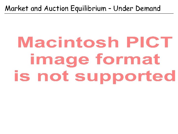 Market and Auction Equilibrium – Under Demand 