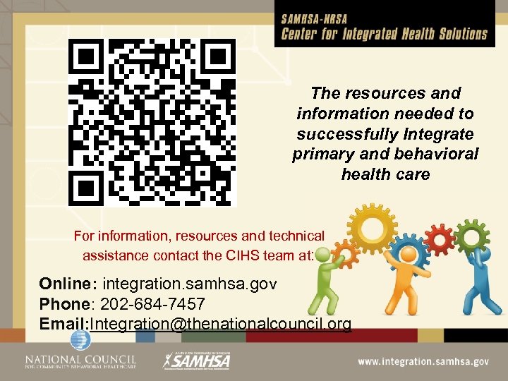 The resources and information needed to successfully Integrate primary and behavioral health care For