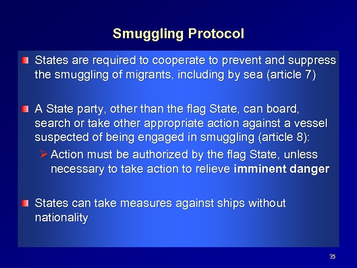 Smuggling Protocol States are required to cooperate to prevent and suppress the smuggling of