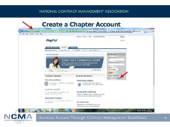 Create a Chapter Account 34 