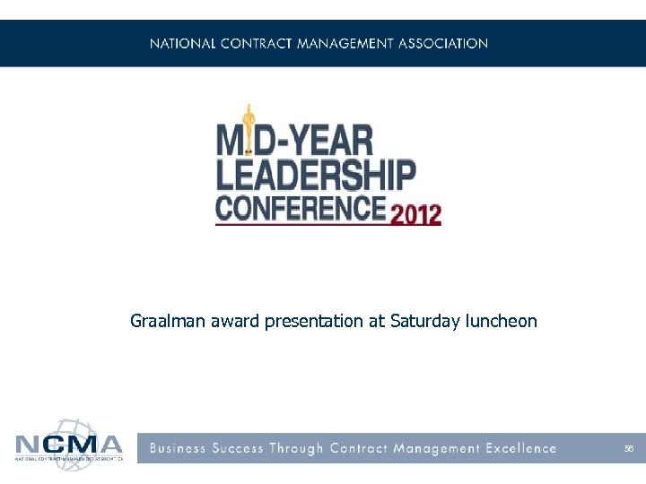 Graalman award presentation at Saturday luncheon 56 