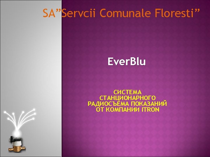 SA”Servcii Comunale Floresti” Ever. Blu СИСТЕМА СТАНЦИОНАРНОГО РАДИОСЪЕМА ПОКАЗАНИЙ ОТ КОМПАНИИ ITRON 