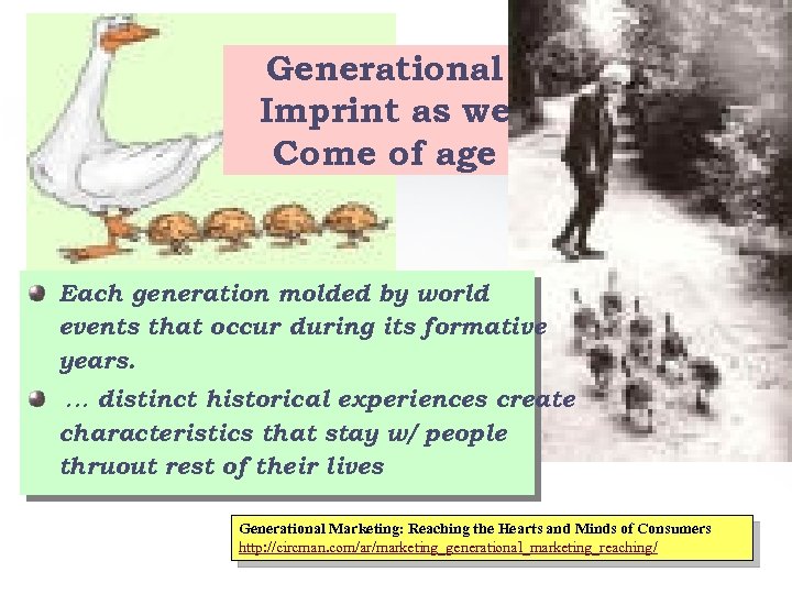 Generational Imprint as we Come of age Each generation molded by world events that