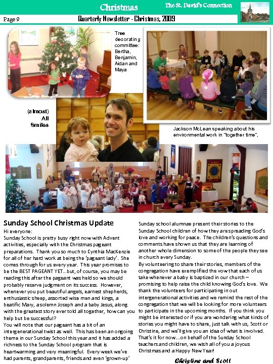 Christmas The St. David’s Connection Quarterly Newsletter - Christmas, 2009 Page 9 Tree decorating