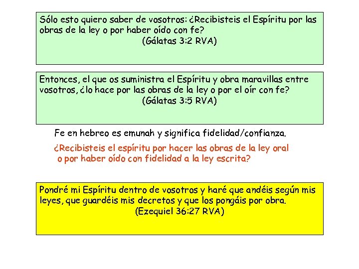 Sólo esto quiero saber de vosotros: ¿Recibisteis el Espíritu por las obras de la