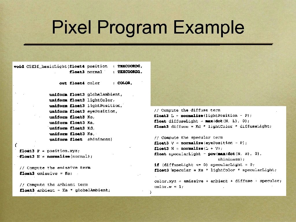 Pixel Program Example 