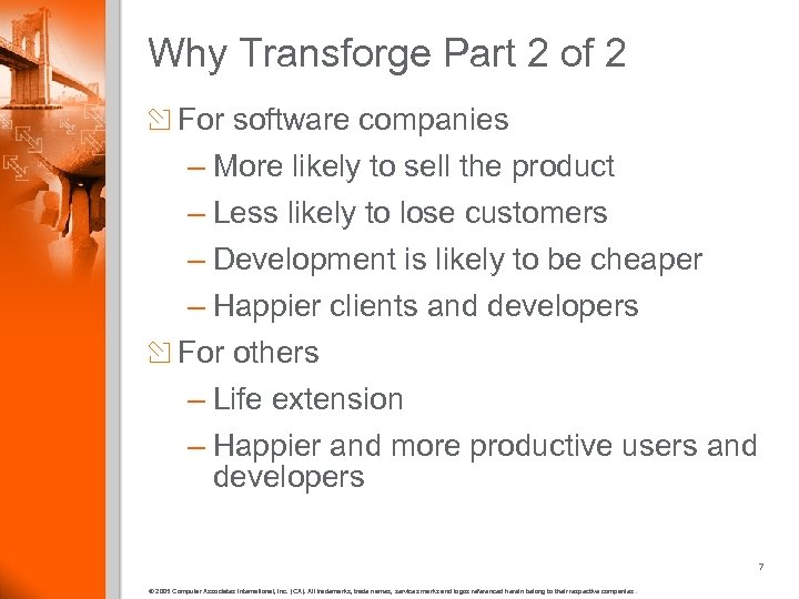 Why Transforge Part 2 of 2 For software companies – More likely to sell