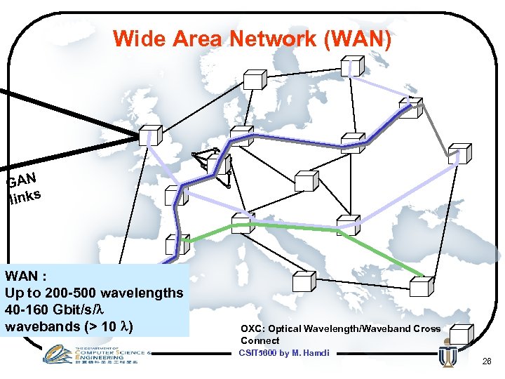 Wide Area Network (WAN) GAN links WAN : Up to 200 -500 wavelengths 40