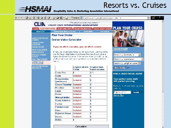 Resorts vs. Cruises 