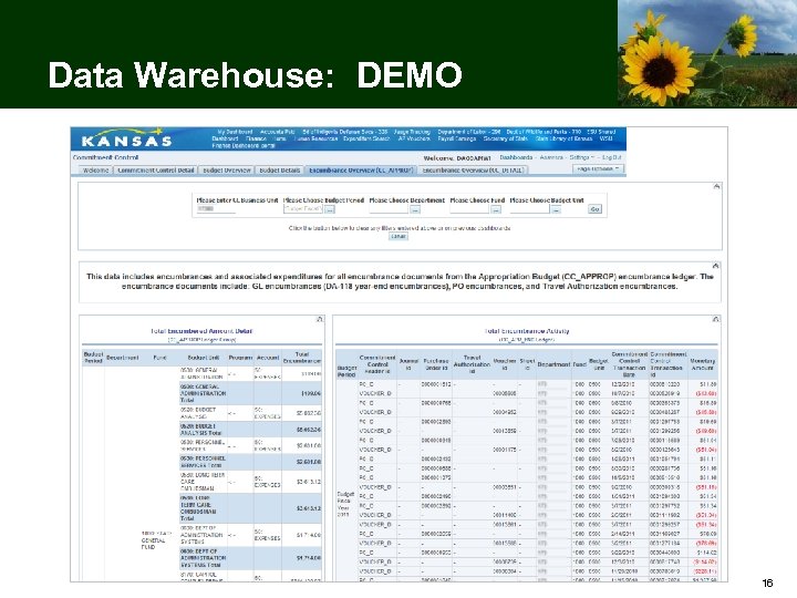 Data Warehouse: DEMO 16 