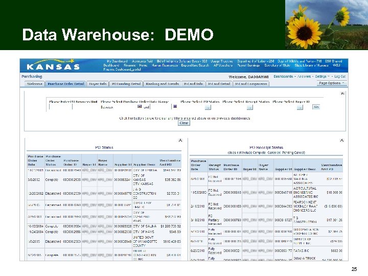 Data Warehouse: DEMO 25 