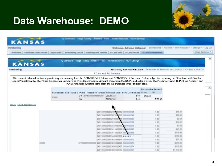 Data Warehouse: DEMO 32 