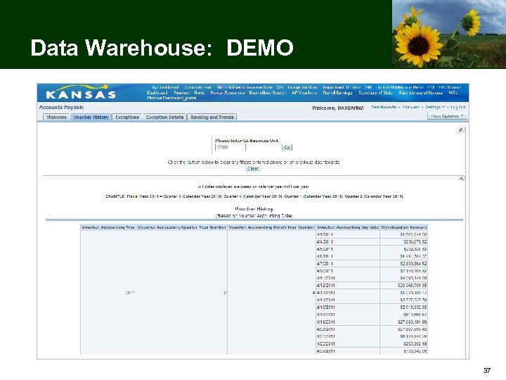 Data Warehouse: DEMO 37 