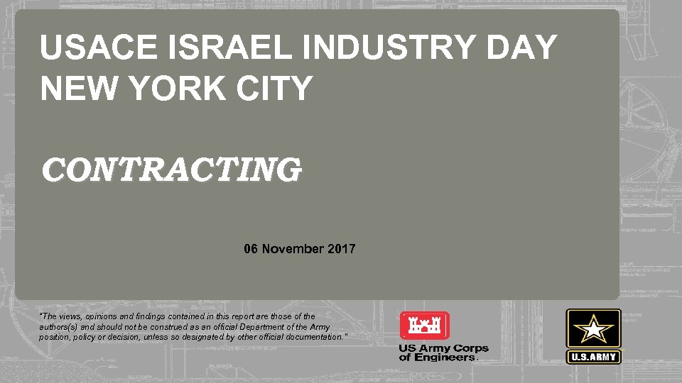 USACE ISRAEL INDUSTRY DAY NEW YORK CITY CONTRACTING 237 237 255 255 217 217