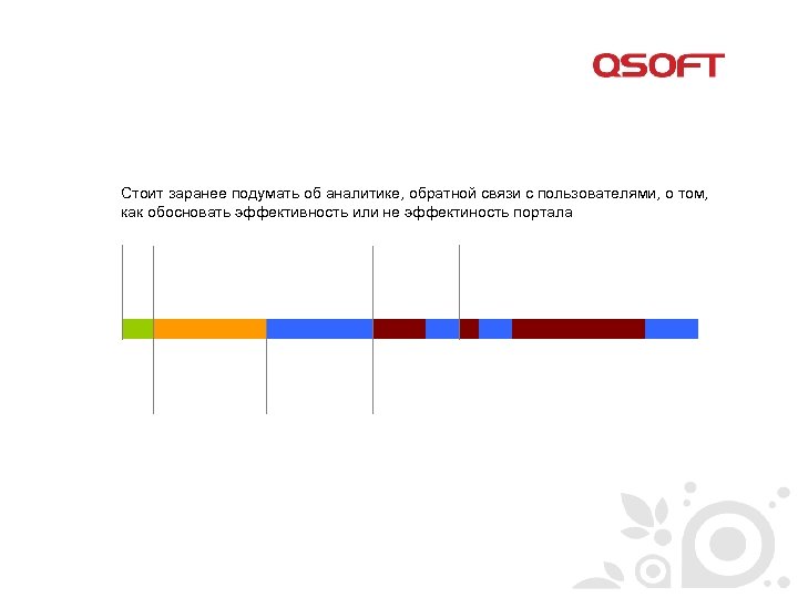 Стоит заранее подумать об аналитике, обратной связи с пользователями, о том, как обосновать эффективность