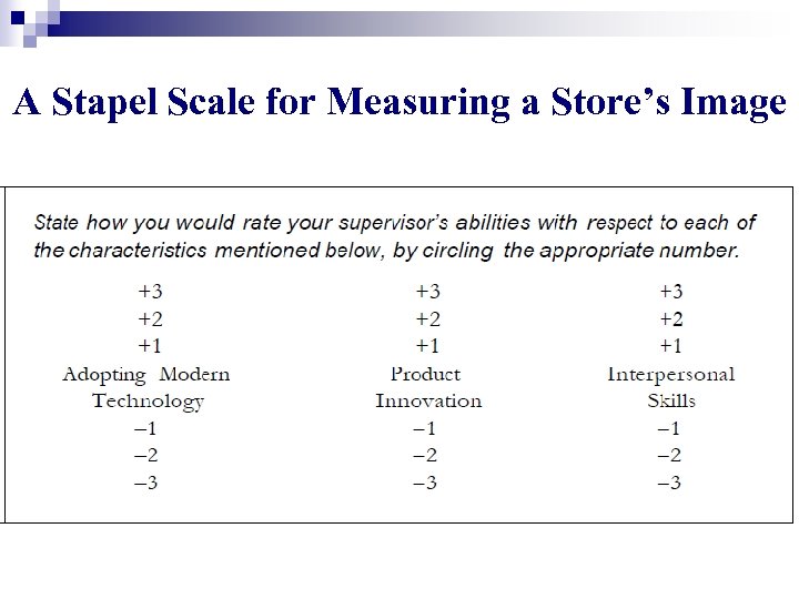 A Stapel Scale for Measuring a Store’s Image 