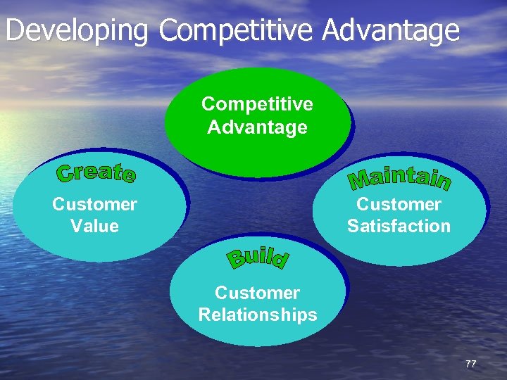 Developing Competitive Advantage Customer Value Customer Satisfaction Customer Relationships 77 
