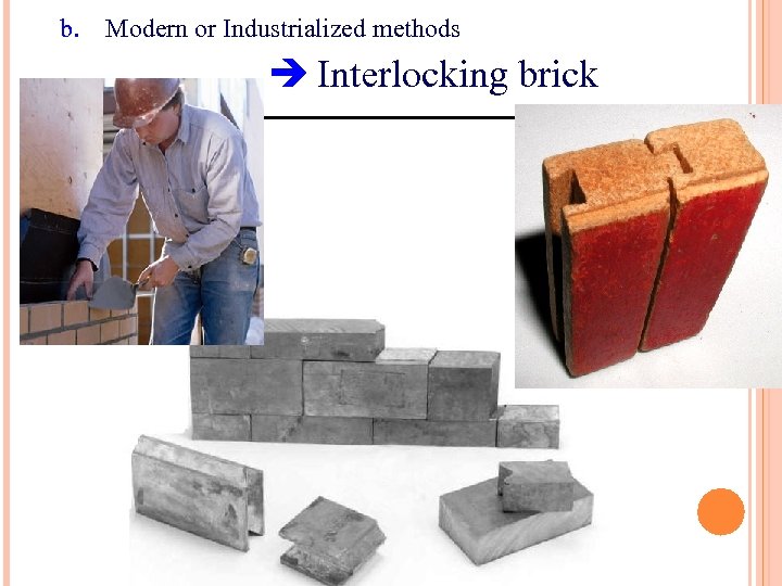 b. Modern or Industrialized methods Interlocking brick 