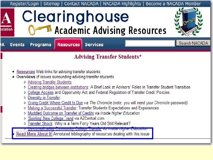 Developing Advisor Skills: Deep in the Heart of NACADA Resources 