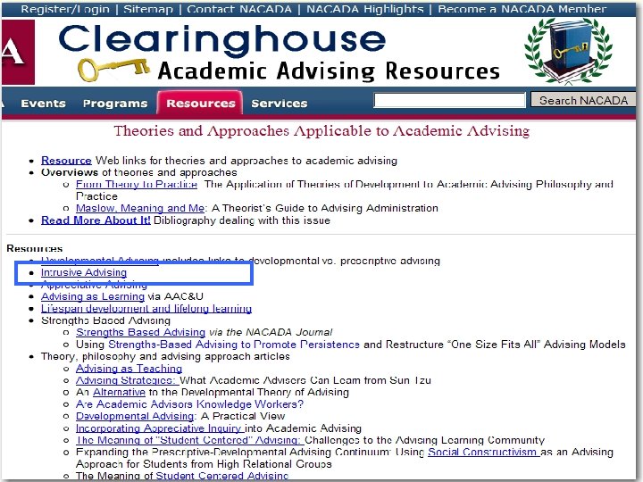 Developing Advisor Skills: Deep in the Heart of NACADA Resources 