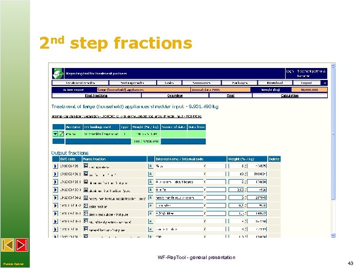 2 nd step fractions WF-Rep. Tool - general presentation Renate Gabriel 43 