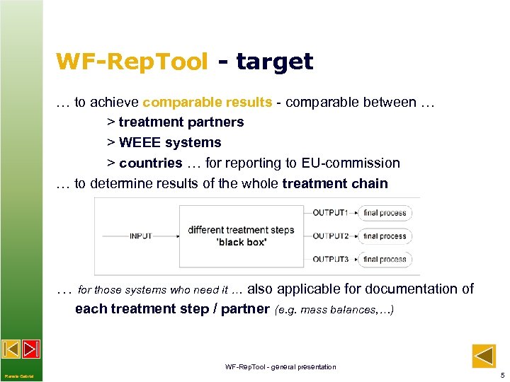 WF-Rep. Tool - target … to achieve comparable results - comparable between … >