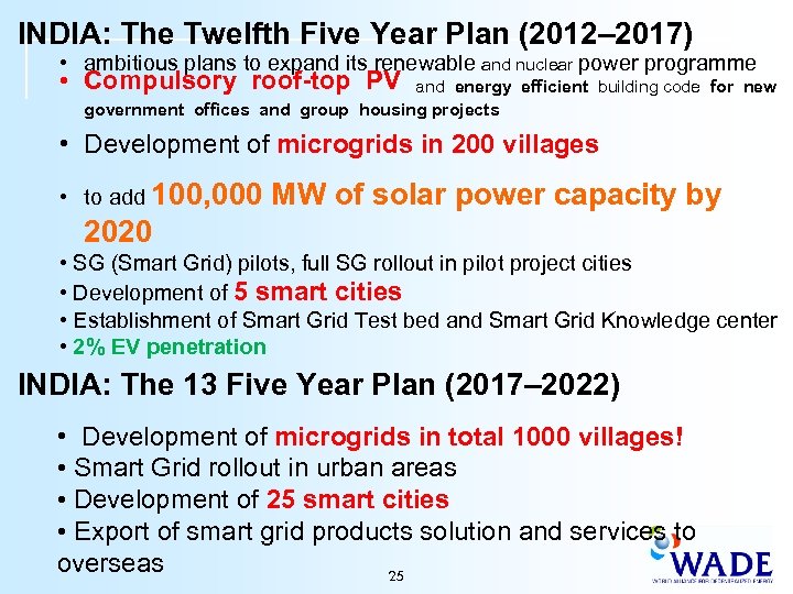 INDIA: The Twelfth Five Year Plan (2012– 2017) • ambitious plans to expand its