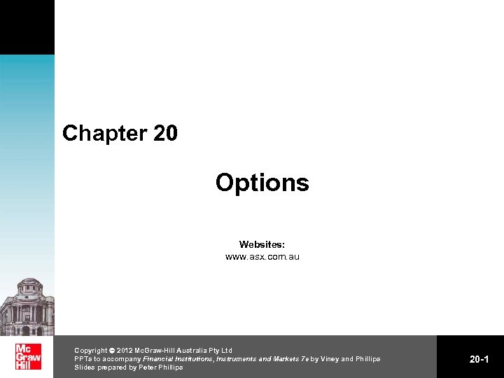 Chapter 20 Options Websites: www. asx. com. au Copyright 2012 Mc. Graw-Hill Australia Pty