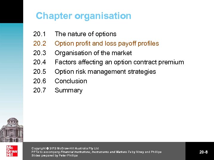 Chapter organisation 20. 1 20. 2 20. 3 20. 4 20. 5 20. 6