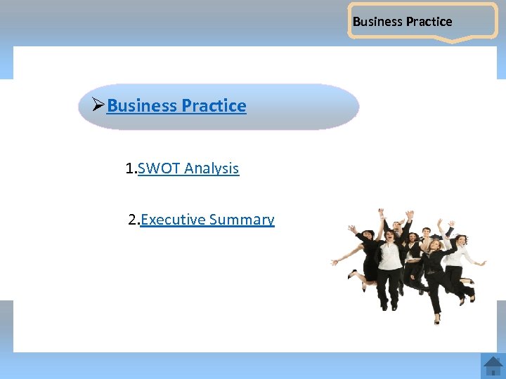 Business Practice ØBusiness Practice 1. SWOT Analysis 2. Executive Summary 