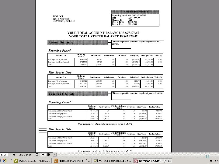 TPA SERVICES PARTNER SERIES 33 