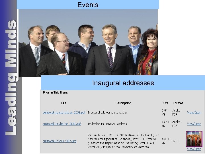 Events Inaugural addresses 