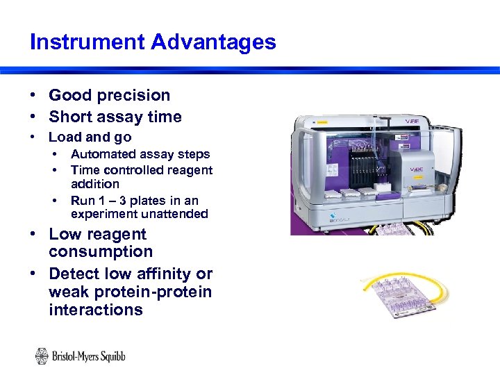 Instrument Advantages • Good precision • Short assay time • Load and go •