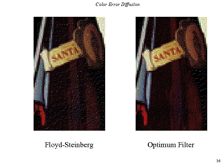 Color Error Diffusion Floyd-Steinberg Optimum Filter 36 