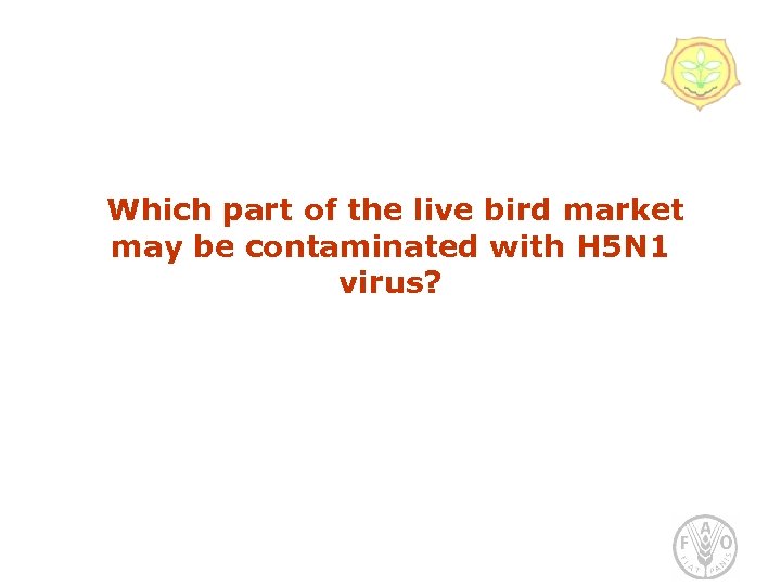 Which part of the live bird market may be contaminated with H 5 N
