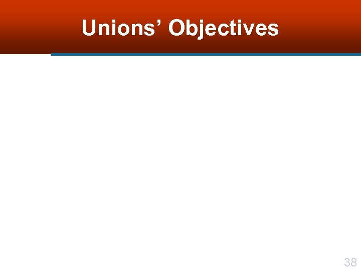 Unions’ Objectives 38 
