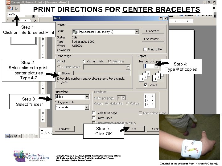 PRINT DIRECTIONS FOR CENTER BRACELETS Step 1: Click on File & select Print Step