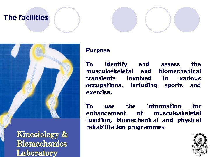 The facilities Purpose To identify and assess the musculoskeletal and biomechanical transients involved in