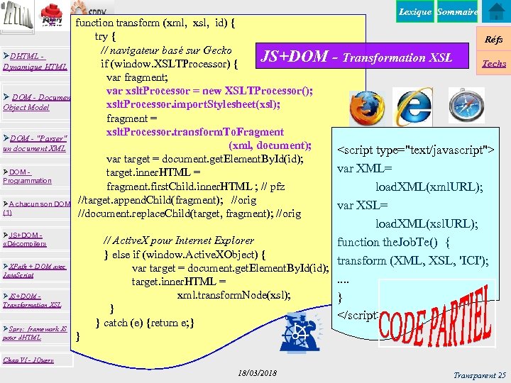 y ØDHTML Dynamique HTML Ø DOM - Document Object Model ØDOM - 