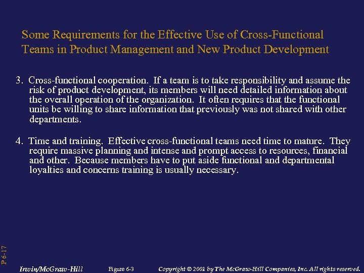 Some Requirements for the Effective Use of Cross-Functional Teams in Product Management and New