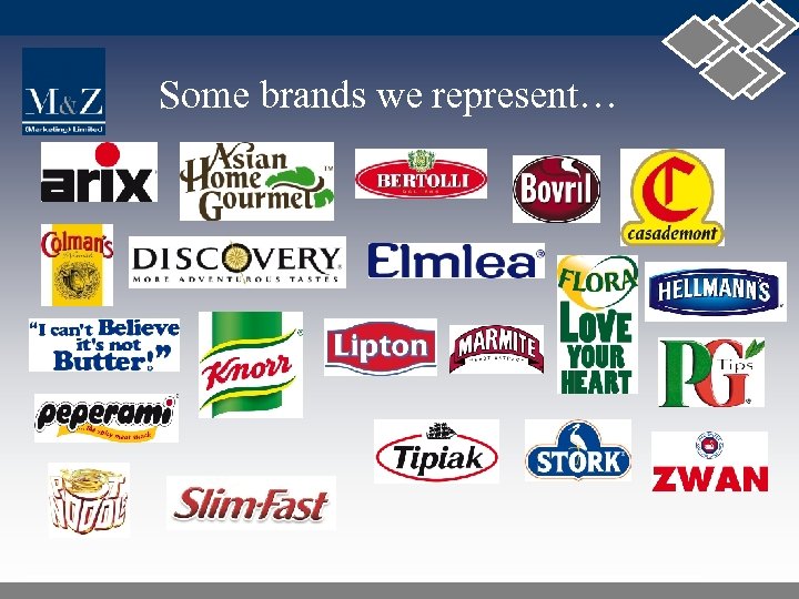 Some brands we represent… 