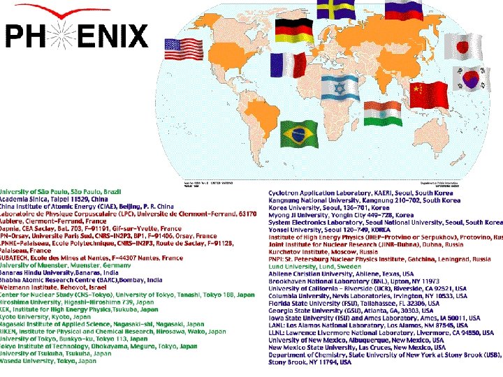 The PHENIX Collaboration A strongly international venture: è nations 11 Brazil, China, France, Germany,