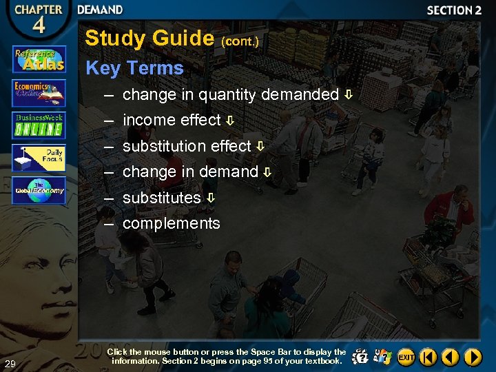 Study Guide (cont. ) Key Terms – change in quantity demanded – income effect