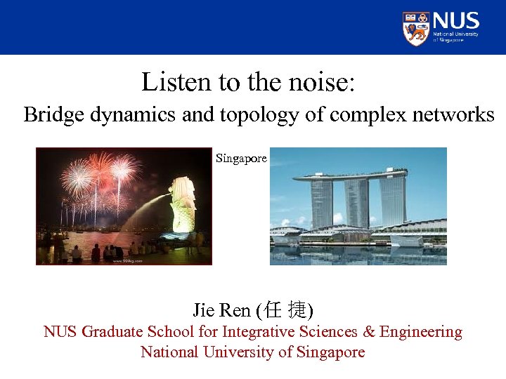 Listen to the noise: Bridge dynamics and topology of complex networks Singapore Jie Ren