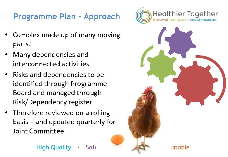 Programme Plan - Approach • Complex made up of many moving parts! • Many