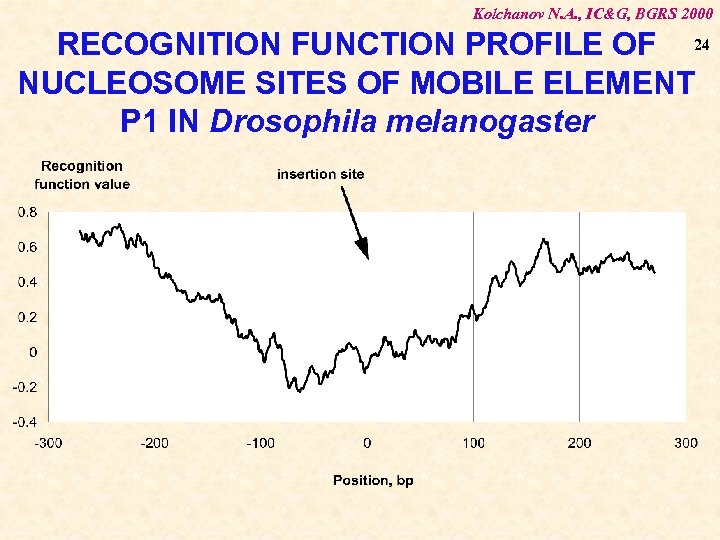 Kolchanov N. A. , IC&G, BGRS 2000 RECOGNITION FUNCTION PROFILE OF 24 NUCLEOSOME SITES